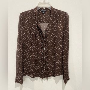 Banana Republic. Brown silk top- size small